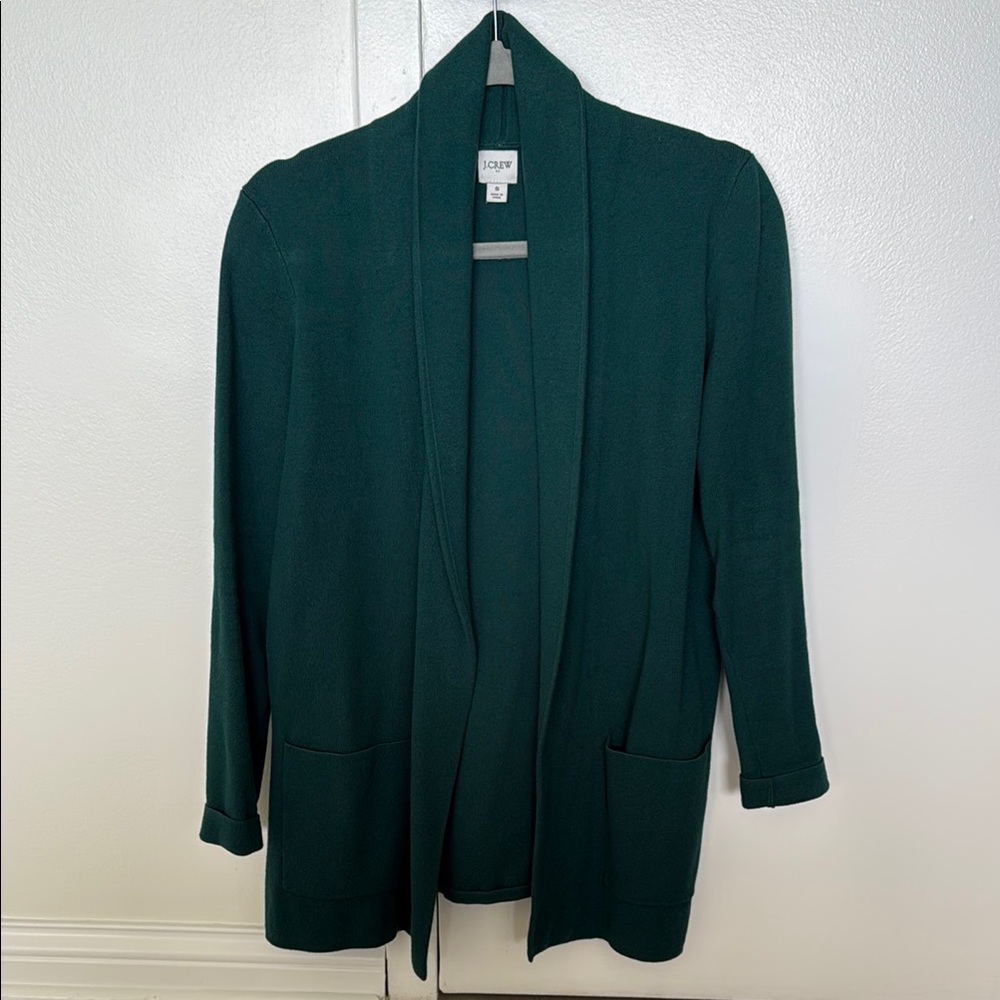 J. Crew Forest Green Open Cardigan